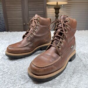 Tecovas Boots Men 8D Brown Leather Moc Toe Overtime Work Lace Up Hiking Outdoors